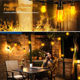 27Ft Solar Flickering LED Bulbs - Solar Panel Powered Hanging String Lights -12 Bulbs