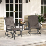 2-Seater Outdoor Glider Bench with Center Table