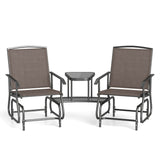 2-Seater Outdoor Glider Bench with Center Table