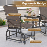 2-Seater Outdoor Glider Bench with Center Table