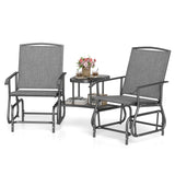2-Seater Outdoor Glider Bench with Center Table