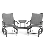 2-Seater Outdoor Glider Bench with Center Table