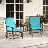 2-Seater Outdoor Glider Bench with Center Table