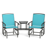 2-Seater Outdoor Glider Bench with Center Table