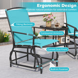 2-Seater Outdoor Glider Bench with Center Table