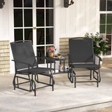 2-Seater Outdoor Glider Bench with Center Table