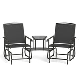 2-Seater Outdoor Glider Bench with Center Table