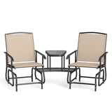 2-Seater Outdoor Glider Bench with Center Table