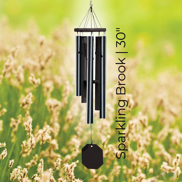Whispers in the Wind Series Wind Chime labeled 'Sparkling Brook | 30