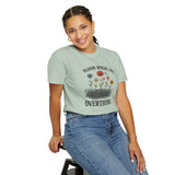 "Bloom Where You Overthink" Wildflower Scribble Tee