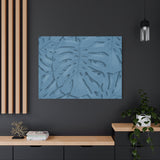Cerulean Blue Monstera Canvas Print – Botanical Wall Art