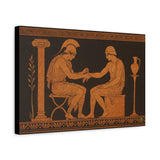 Achilles and Patroclus, Ancient Greek Vase Painting Style, 4th Century BC Inspired