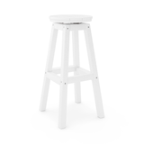 White 14" Round Bar Stool on a white background