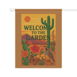 "Welcome to the Garden" – Where the Desert Blooms - Floral Garden Decor, Home Sweet Home Sign, Outdoor Flag for Garden Lovers, Welcome To The Garden