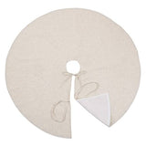 Fennco Styles Red Piping Design Decorative Christmas Tree Skirt 56 Inch Round - Linen Blend Holiday Tree Skirt for Home, Christmas Tree, Indoor Outdoor Decoration