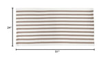Fennco Styles Woven Classic Striped Area Rug 24" W x 51" L - Navy Blue Cotton Blend Carpet Indoor Outdoor Floor Mat for Living Room, Entryway, Bedroom and Floor Décor