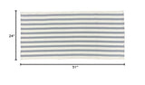 Fennco Styles Woven Classic Striped Area Rug 24" W x 51" L - Navy Blue Cotton Blend Carpet Indoor Outdoor Floor Mat for Living Room, Entryway, Bedroom and Floor Décor