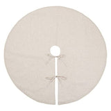 Fennco Styles Red Piping Design Decorative Christmas Tree Skirt 56 Inch Round - Linen Blend Holiday Tree Skirt for Home, Christmas Tree, Indoor Outdoor Decoration
