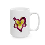 Floral Daylily Ceramic Mug – Botanical Coffee Cup (11oz & 15oz)