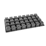 Black plastic seedling tray with multiple small compartments on a white background Seed Starter Trays - 32 Cell