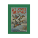 Welcome Christmas Wood Duck Garden Banner, Outdoor Flag, Holiday Yard Art, Duck Theme Garden Sign