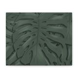 Deep Green Monstera Canvas Print – Botanical Wall Art