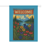 Welcome to the Pacific Northwest Garden Banner | Vibrant Floral Home Decor, Outdoor Garden Flag, Yard Decor, Welcome Sign