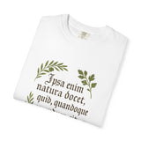 Nature Is Our Teacher – Pliny the Elder Quote Unisex Garment-Dyed T-shirt, Botanical T-shirt