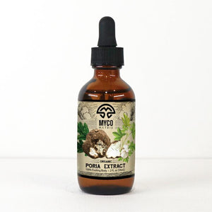 Bottle of Myco Matrix Poria Extract on a white background