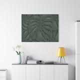 Deep Green Monstera Canvas Print – Botanical Wall Art