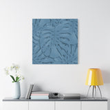 Cerulean Blue Monstera Canvas Print – Botanical Wall Art