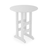 White round bar table on a white background