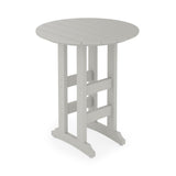Round gray table on a white background