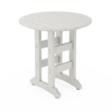 White round outdoor table on a white background
