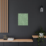 Sage Green Monstera Canvas Print – Botanical Wall Art