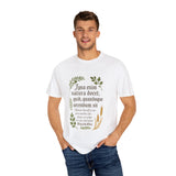 Nature Is Our Teacher – Pliny the Elder Quote Unisex Garment-Dyed T-shirt, Botanical T-shirt