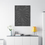 Charcoal Monstera Canvas Print – Botanical Wall Art