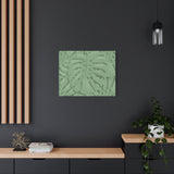 Sage Green Monstera Canvas Print – Botanical Wall Art