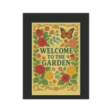 Victorian Garden Banner - Welcome to the Garden Flag, Floral Outdoor Decor, Spring Gardening Gift, Butterfly Garden Sign, Home & Patio Decor