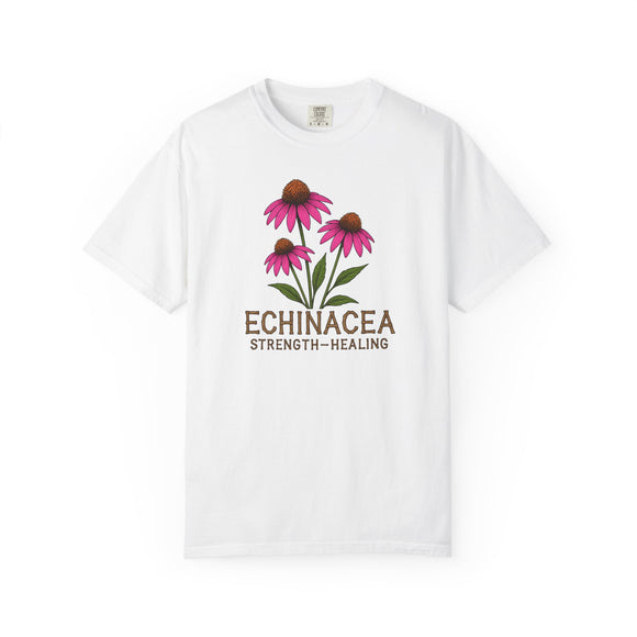 Echinacea - Strength - Healing T-Shirt - Unisex Garment-Dyed Tee