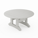 Round gray table on a white background