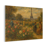 Parisian Rose Garden in Bloom,  Impressionist Landscape in the Style of Degas