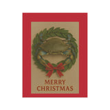 Merry Christmas, Blue Crab Wreath Garden Banner