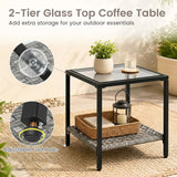 3-Piece Outdoor Rocking Chair Set with Coffee Table - Gray
