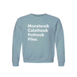 Monstera, Calathea, Pothos & Pilea Plant Lover Sweatshirt – Organic Cotton Raglan