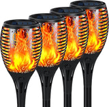 4-Pack Solar Flickering Flame Torch Lights – 23 Inch, 33 LEDs, Dusk-to-Dawn, IP65 Outdoor Lights