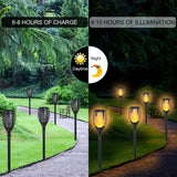 4-Pack Solar Flickering Flame Torch Lights – 23 Inch, 33 LEDs, Dusk-to-Dawn, IP65 Outdoor Lights