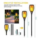 4-Pack Solar Flickering Flames Torch Lights Outdoor Dusk to Dawn Auto On/Off 29 Inch