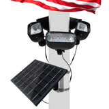 800W Solar Flag Pole Light for 15-40ft flagpole 5 Spotlights，Adjustable Clamps Fits 3-6''Diameter Inground Poles from Dusk to Dawn