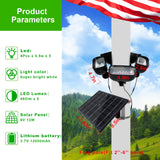 800W Solar Flag Pole Light for 15-40ft flagpole 5 Spotlights，Adjustable Clamps Fits 3-6''Diameter Inground Poles from Dusk to Dawn